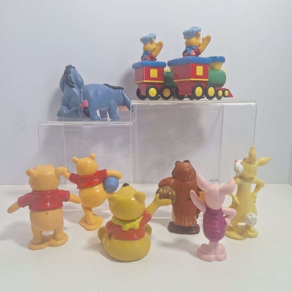 Winnie The Pooh Friends PVC 10 Figure Lot Disney Owl Eeyore Trains Rabbit Piglet - Picture 9 of 12